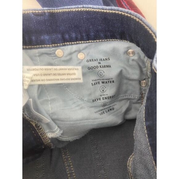 J. Crew Vintage Straight Blue Jeans Red TuxedoStripes Denim Stretch 26 - Picture 8 of 11